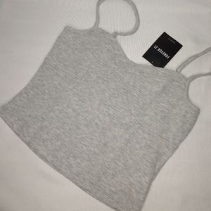 Gray Spaghetti Strap Crop Top